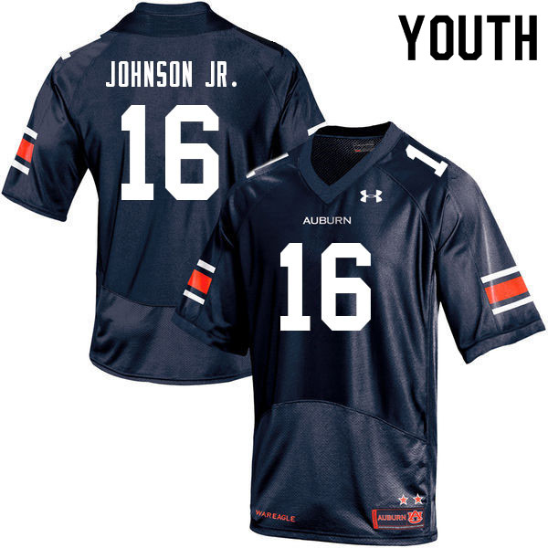 Auburn Tigers Youth Malcolm Johnson Jr. #16 Navy Under Armour Stitched College 2021 NCAA Authentic Football Jersey WFC6174HY